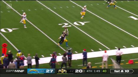 Die New Orleans Saints kommen im Monday Night Game der NFL zu einem glücklichen Sieg gegen die Chargers. Ein Field Goal entscheidet die Overtime.
