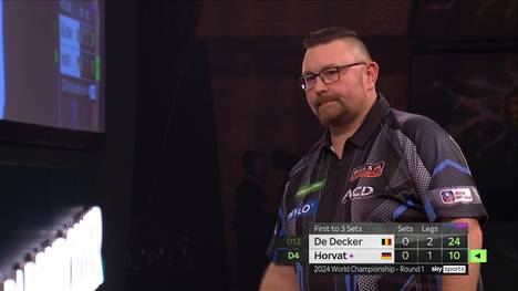 Dragutin Horvat kommt in der ersten WM-Runde nicht richtig in Fahrt und verliert gegen Mike De Decker verdient mit 0:3.