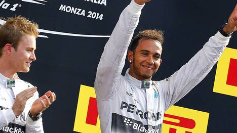 Nico Rosberg-Lewis Hamilton-Siegerehrung-GP von Italien-Monza