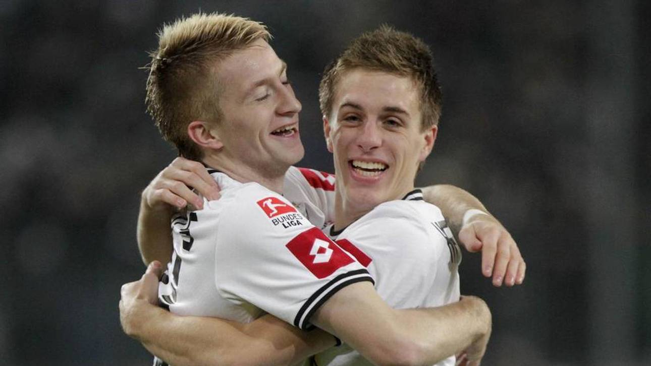 Patrick Herrmann (r.) und Marco Reus (l.) im Jahr 2011 - noch zusammen bei Gladbach