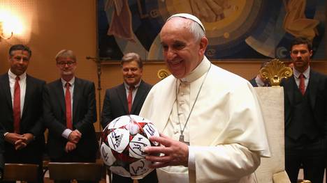 Papst Franziskus empfing den FC Bayern im Oktober 2014 zu einer Privataudienz