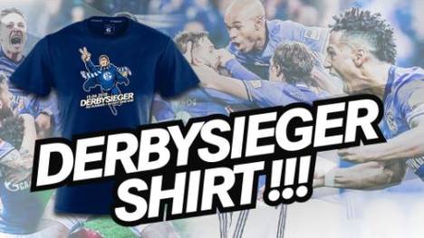Schalke 04 feiert feiert mit einem Extra-Shirt den Sieg über den BVB 
