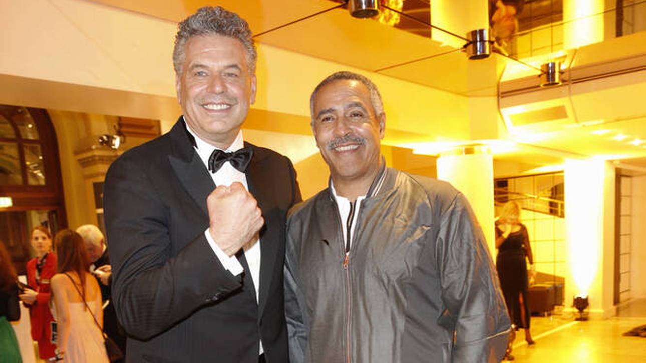 Jürgen Hingsen und Daley Thompson bei einem Wiedersehen 2015