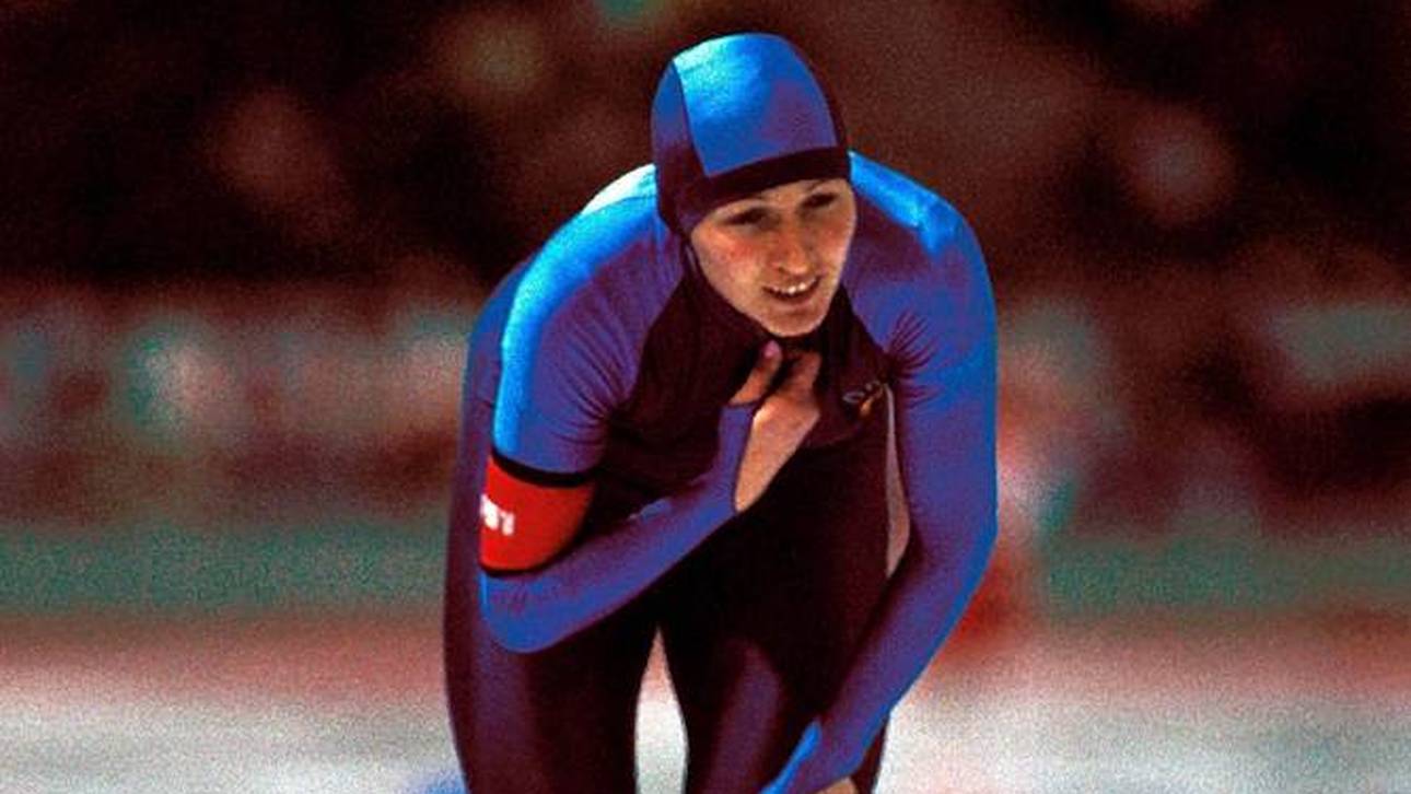 Karin Enke bei ihren letzten Olympischen Spielen 1988 in Calgary
