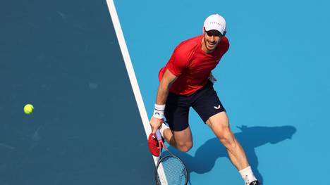 BEIJING, CHINA - OCTOBER 01:  Andy Murray of Great Britain in action against Matteo Berrettini of Italy during the Men's singles first round of 2019 China Open at the China National Tennis Center on October 1, 2019 in Beijing, China.  (Photo by Lintao Zhang/Getty Images)