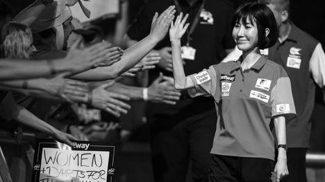 Momo Zhou hatte ihren größten Auftritt beim World Cup of Darts 2018