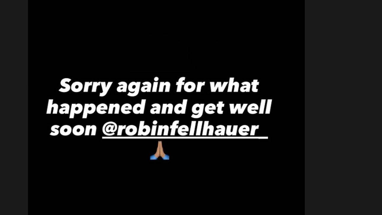 Sacha Boey schickte bei Instagram eine Botschaft an Robin Fellhauer