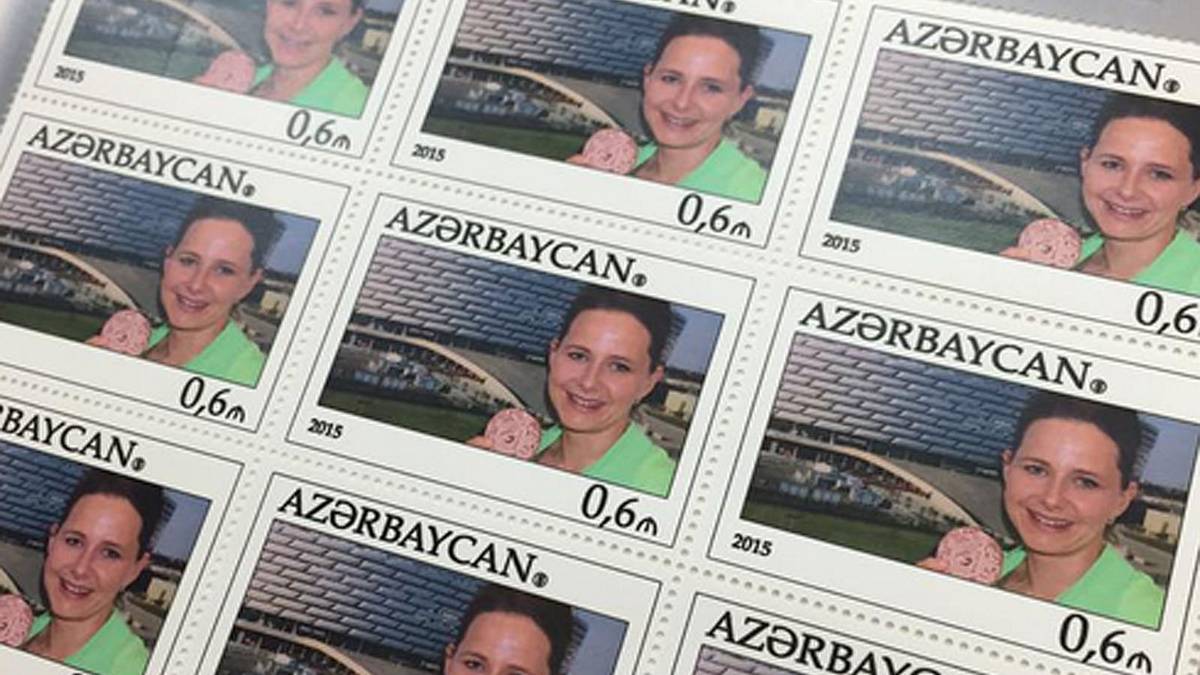 Große Ehre für Monika Karsch: Die Schützin und deutsche Medaillengewinnerin bei den Europaspielen in Baku erhält in Aserbaidschan ihre eigen Briefmarke