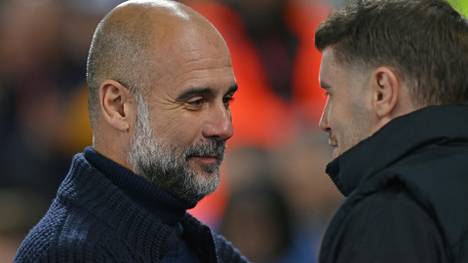 Erstes Duell: Guardiola (l.) und Hürzeler