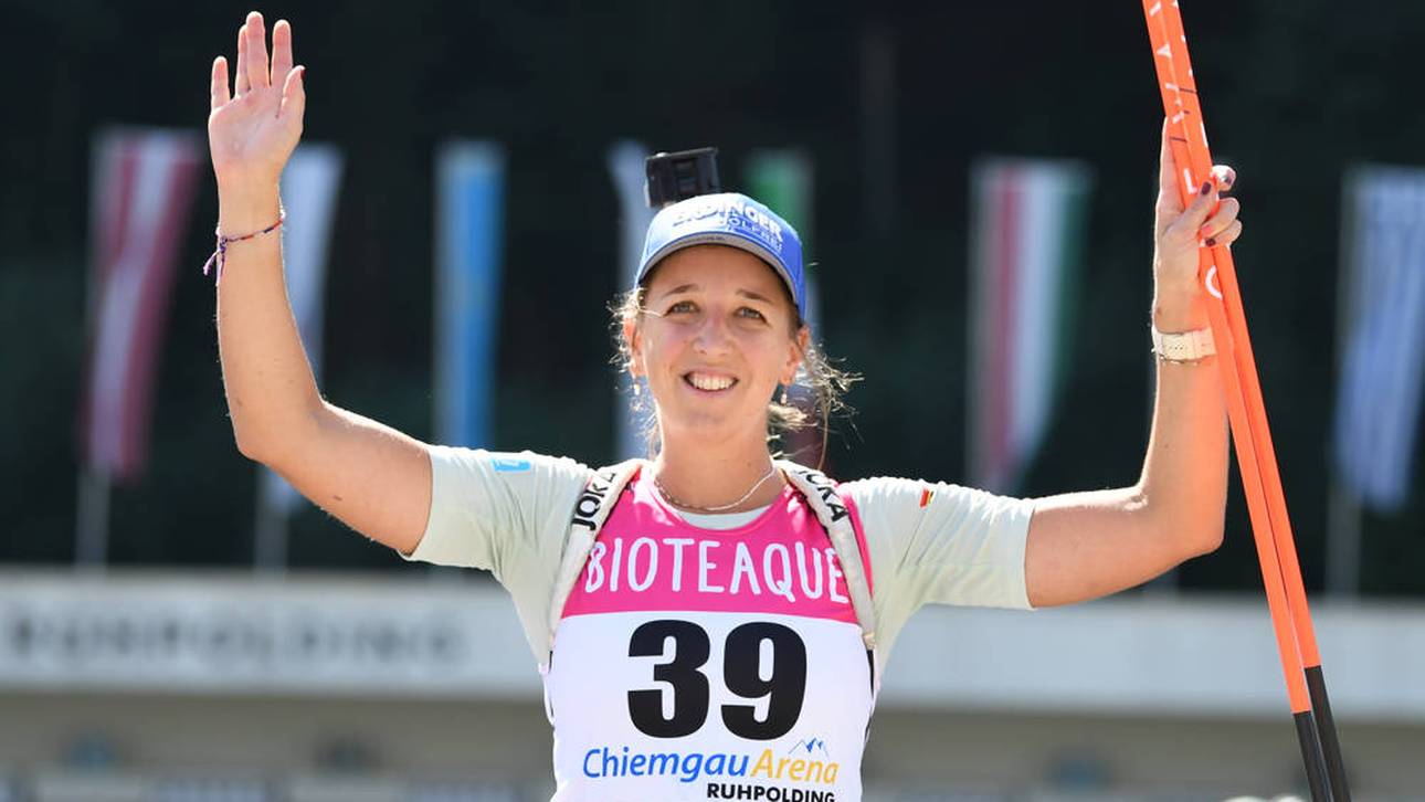Franziska Preuß bei der Deutschen Meisterschaft im Sommerbiathlon