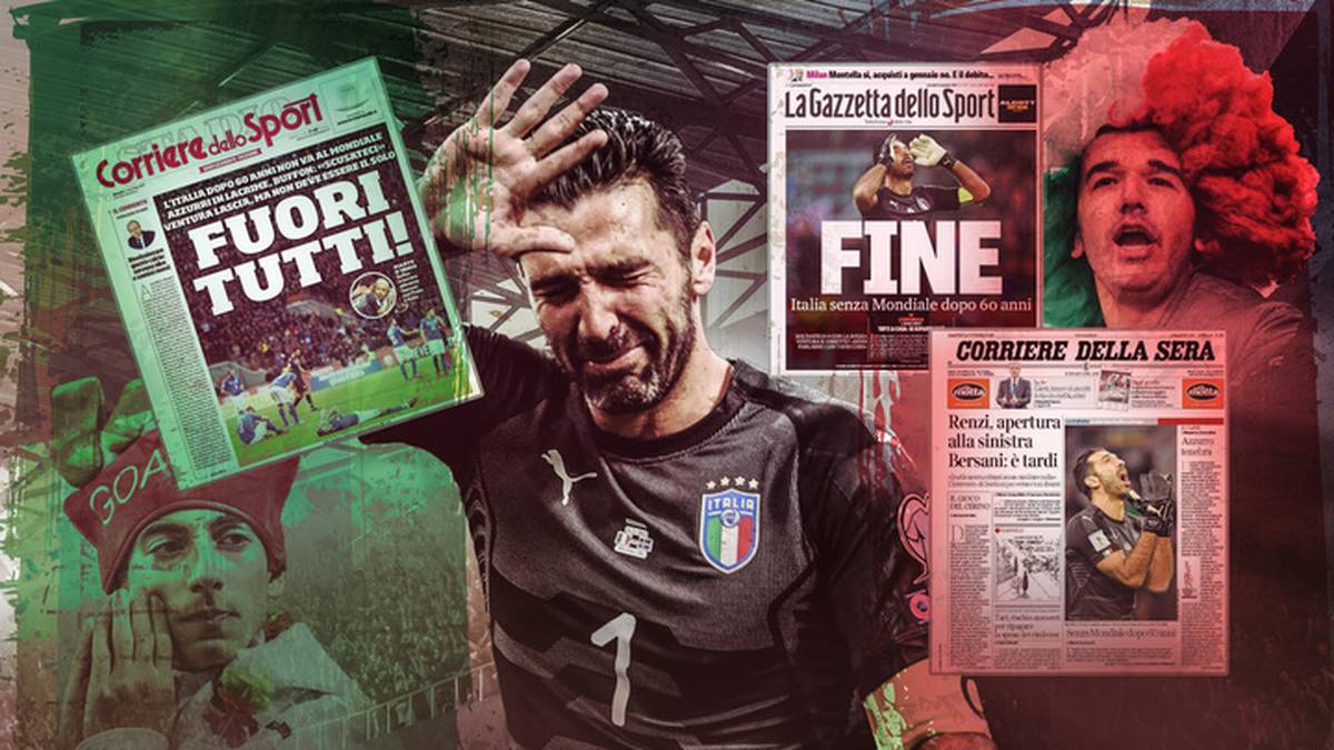Erstmals seit 1958 qualifiziert sich Italien nicht für eine WM. Die internationalen Medien gehen hart mit der Mannschaft ins Gericht. SPORT1 zeigt die internationalen Pressestimmen