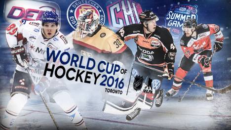 Der World Cup of Hockey mit Sidney Crosby (l.) und dem DEB-Torhüter Philipp Grubauer (2.v.l.) ist eines der Eishockey-Highlights im September