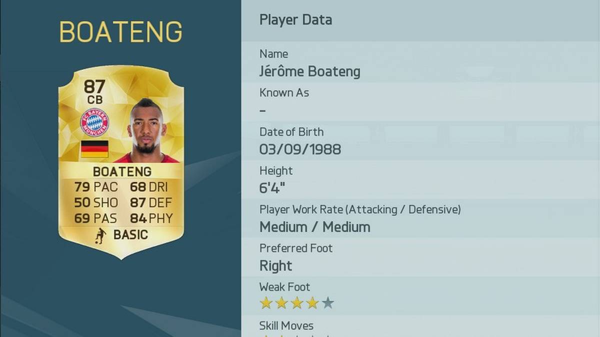 Platz 15: Jerome Boateng (Deutschland/FC Bayern München)