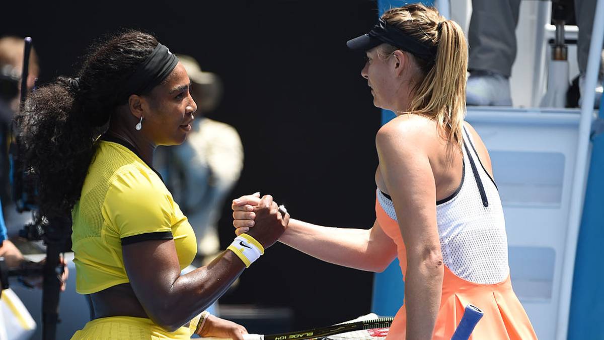 Bei den US Open 2019 treffen Serena Williams (l.) und letztmals aufeinander. Williams gewinnt in zwei Sätzen. Ihr 20. Sieg im direkten Duell, Sharapova kommt nur auf drei Siege, einer davon jedoch kampflos