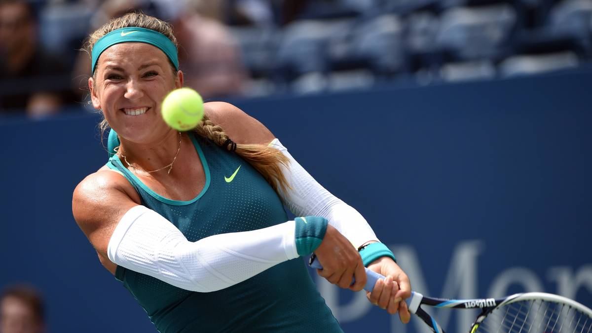 Die Weißrussin schnappt sich im ersten Satz gleich das erste Break im ersten Aufschlagspiel von Halep