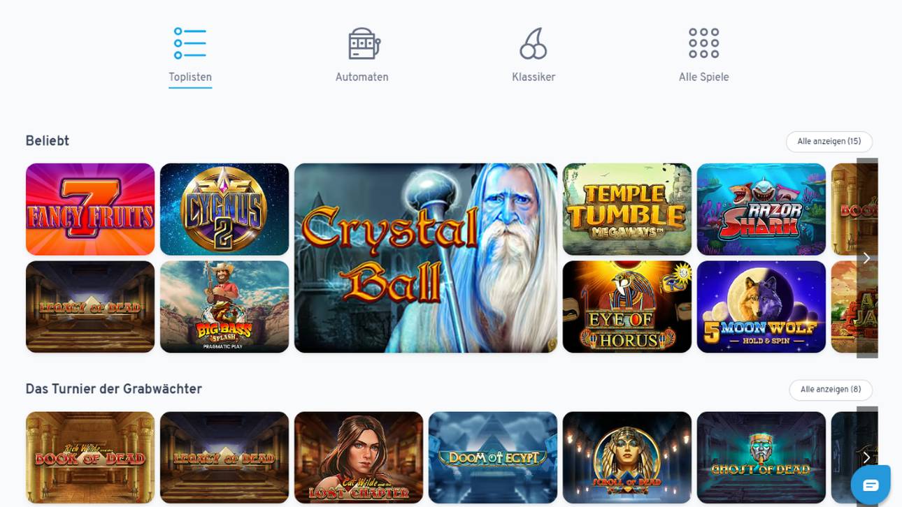 Besonders die Navigation im Slots-Bereich hat uns im Test gefallen.