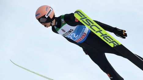 Germany's Karl Geiger soars through the air during his qualification jump at the Four-Hills Ski Jumping tournament (Vierschanzentournee) in Garmisch-Partenkirchen, southern Germany, on December 31, 2019. (Photo by Christof STACHE / AFP) (Photo by CHRISTOF STACHE/AFP via Getty Images)