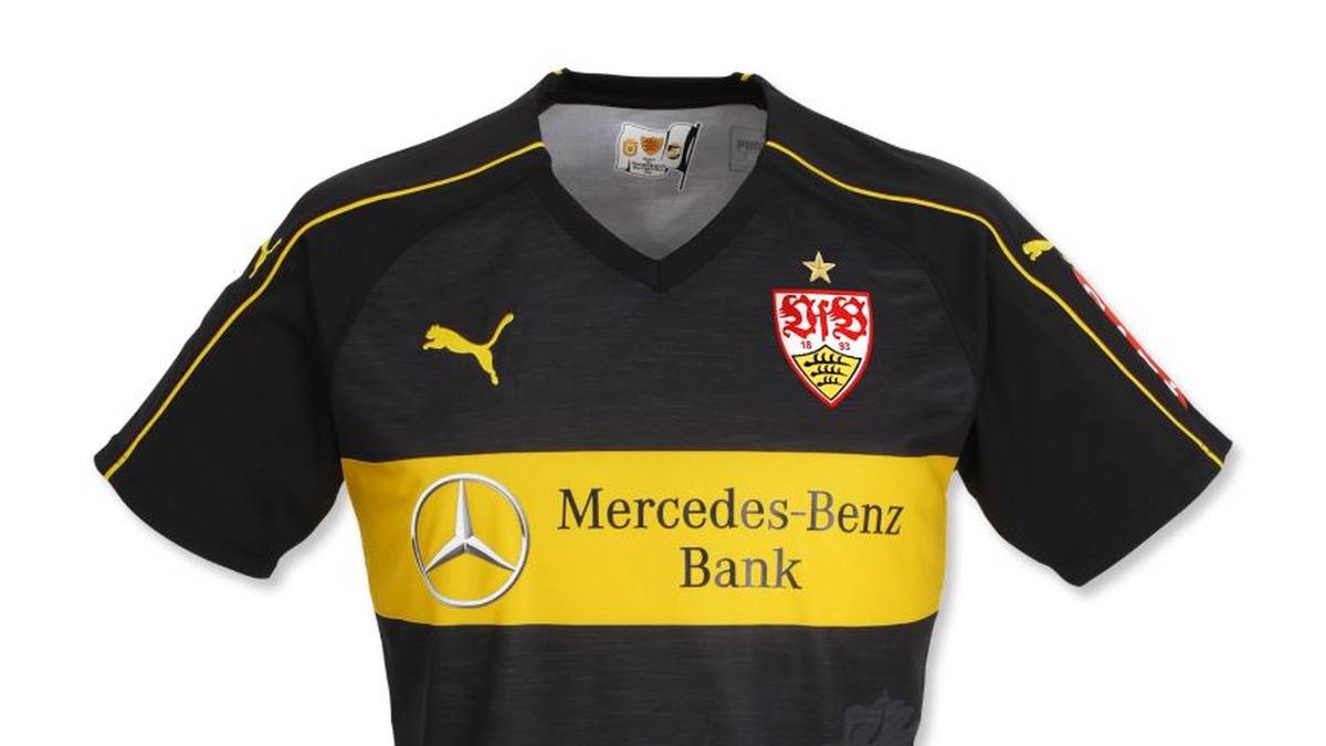 Der dritte Dress der Stuttgarter kommt im ungewohnten Schwarz-Gelb daher - laut Verein eine Hommage an die Stadt Stuttgart und die erste VfB-Meisterschaft im Jahr 1950