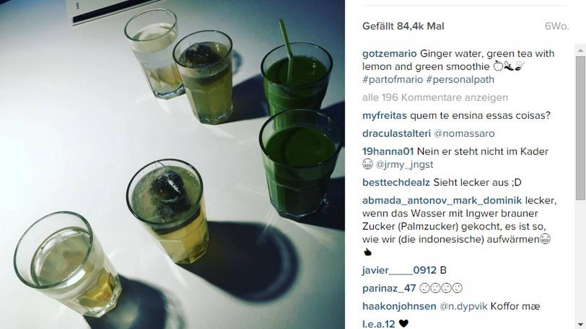 Götze achtet auf seine Ernährung