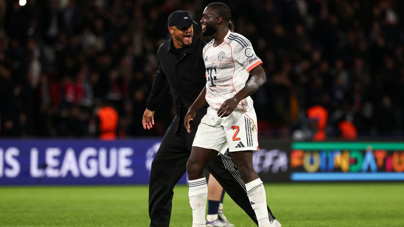 Dayot Upamecano (r.) mit Vincent Kompany