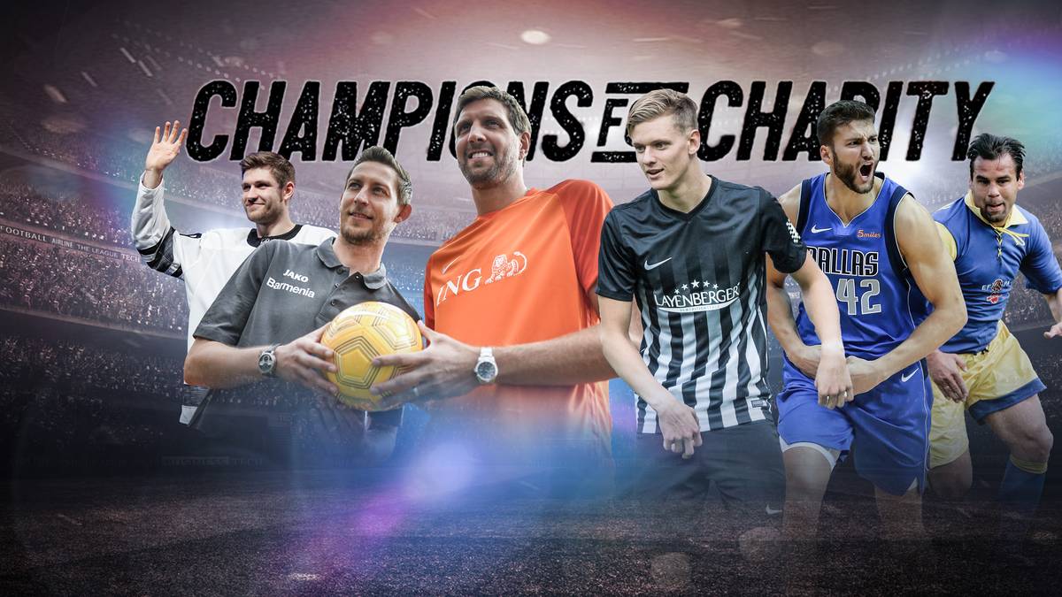 Basketball-Megastar Dirk Nowitzki lädt wieder zum Kicken. Das alljährliche Benefizspiel "Champions for Charity" zu Ehren des schwer verunglückten Formel-1-Rekordweltmeisters Michael Schumacher steigt 2019 in Leverkusen. Nowitzki hat wieder einige Stars am Start (ab 18 Uhr LIVE im TV auf SPORT1)