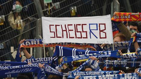 Karlsruher SC v RB Leipzig  - 2. Bundesliga-Fans-Plakate