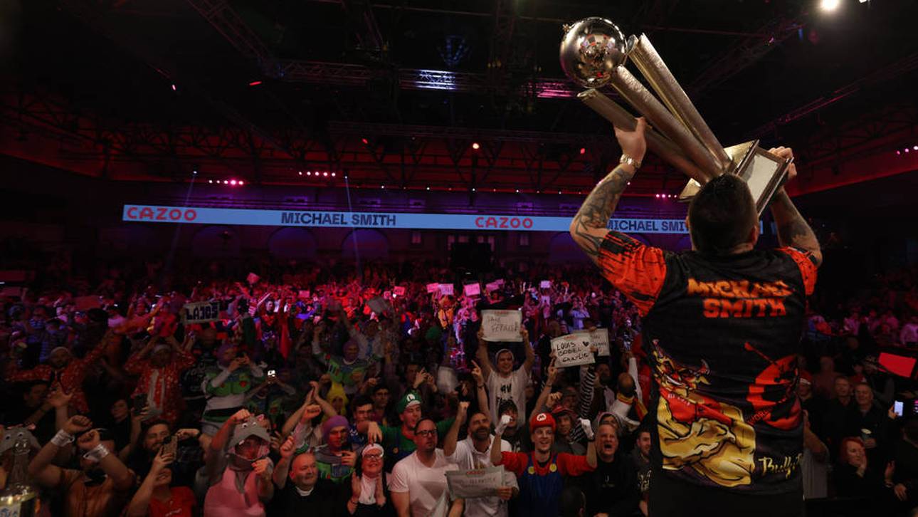 Michael Smith nach dem Gewinn der Darts-WM 2023