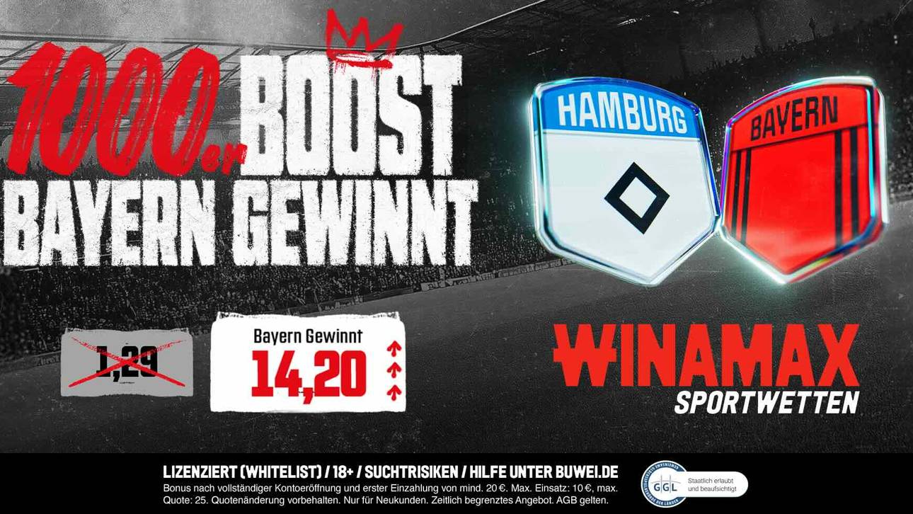 Bayern vs HSV Quotenboost: Bei Winamax wartet eine Bayern-Sieg-Quote von 14,20!