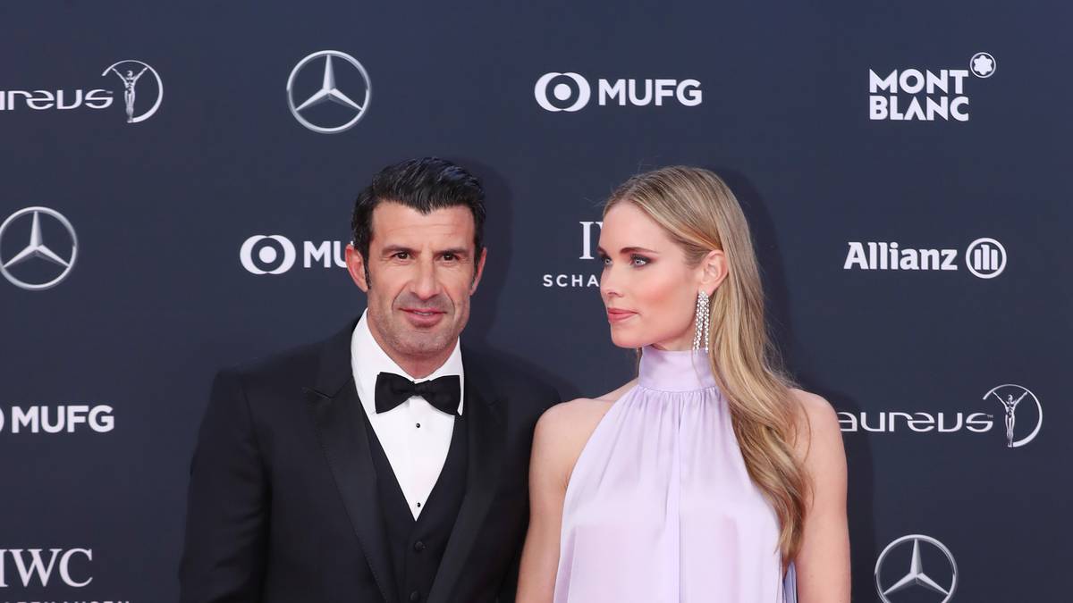 Und auch dieses Fußballer-Paar strahlt Glamour aus: Luis Figo und das schwedische Modell Helen Svedin