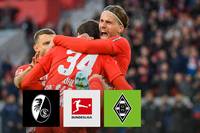 Der SC Freiburg rettet sich in letzter Sekunde ein 3:3 gegen Borussia Mönchengladbach. Die Breisgauer bleiben somit zum 16-Mal in Folge im heimischen Stadion gegen Gladbach ungeschlagen.