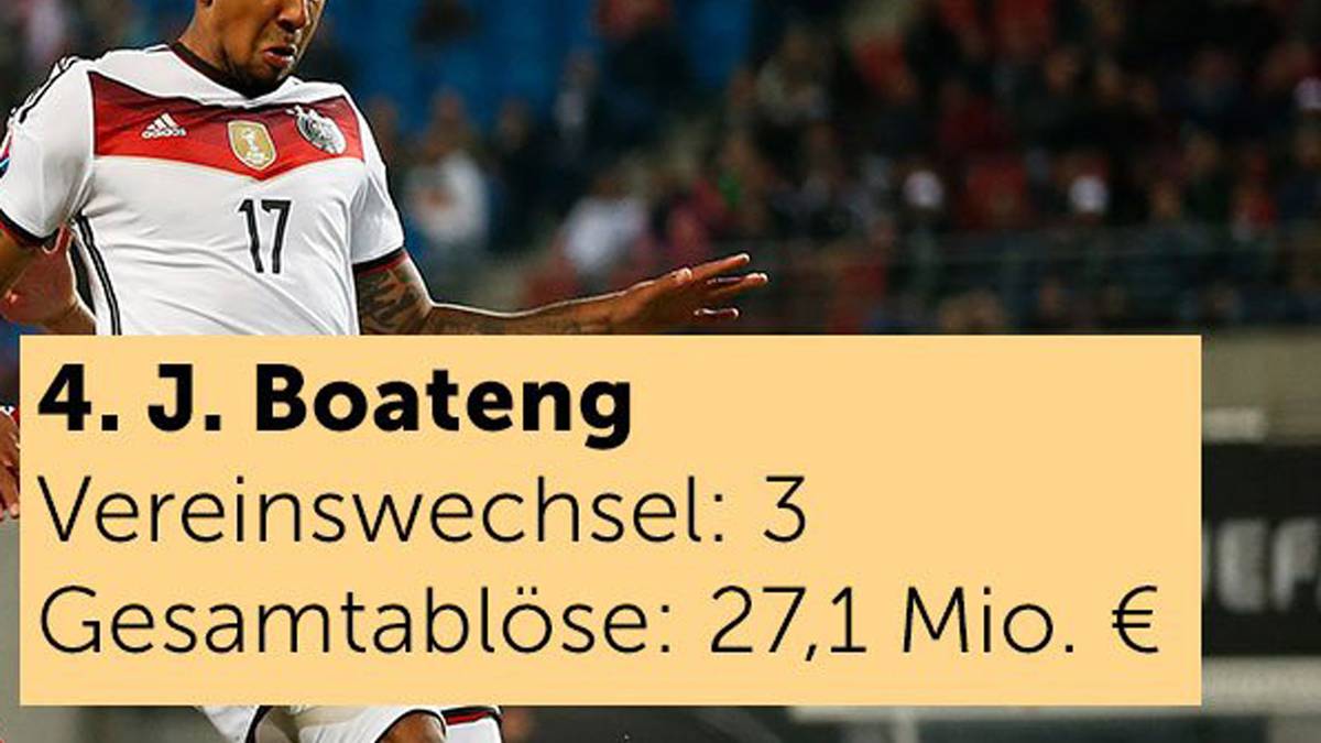 27,1 Millionen Euro stehen bislang als Transferausgaben in der Vita von Boateng