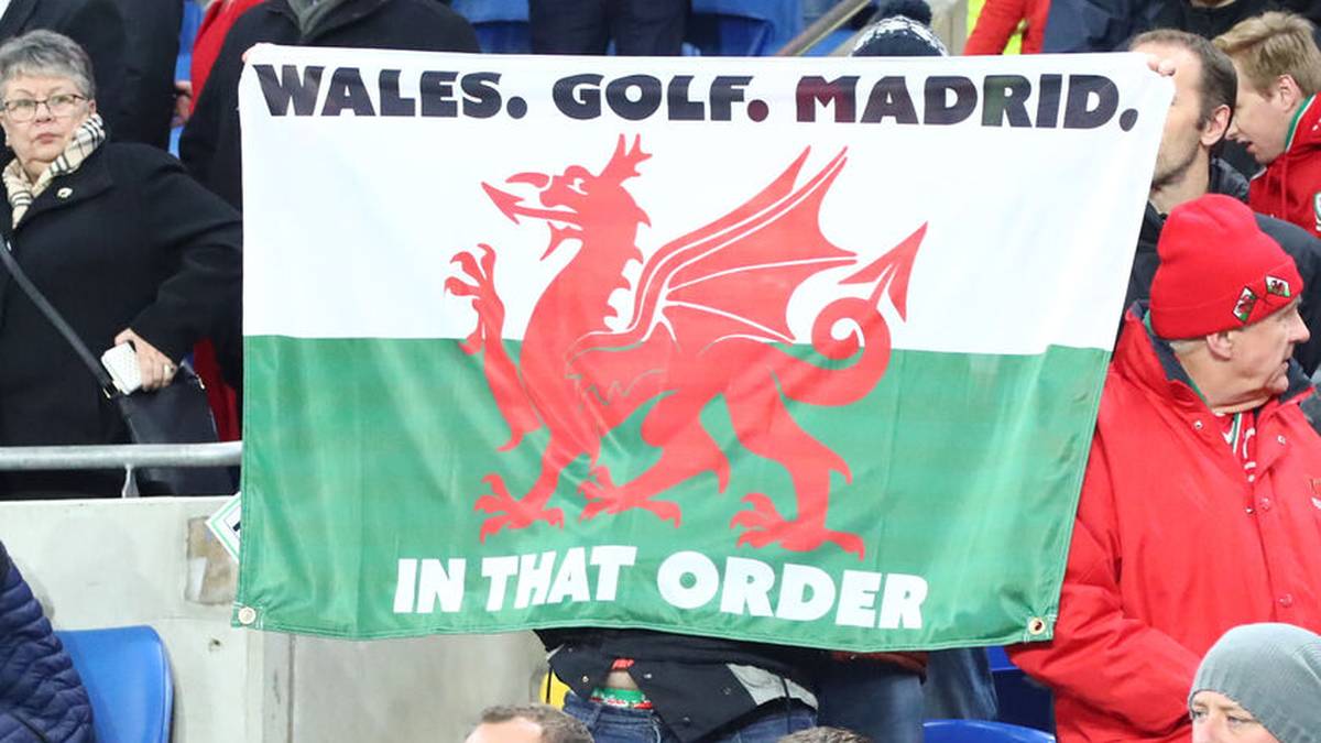 Die walisische Flagge mit Bales vermeintlichen Priorisierung