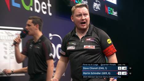 Martin Schindler verliert im Viertelfinale der German Darts Championship nach einer spektakulären Aufholjagd sehr unglücklich im Decider gegen Dave Chisnall.