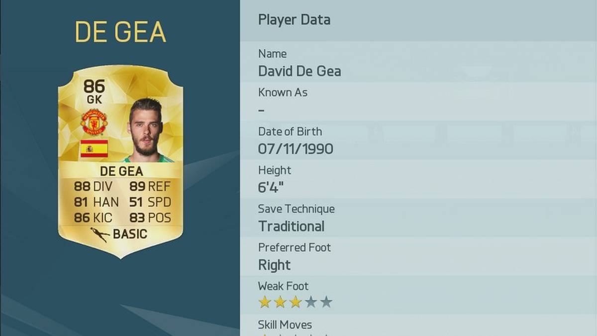 Platz 26: David De Gea (Spanien/Manchester United)