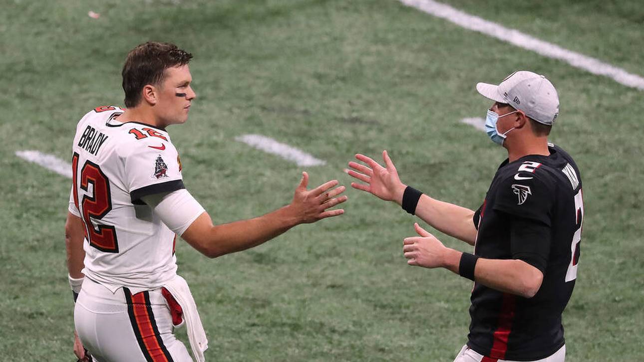 Tom Brady (l.) schaffte gegen Matt Ryan das nächste Mega-Comeback