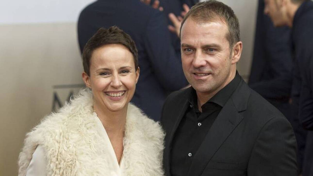 Hansi Flick und Ehefrau Silke 2014 bei der Vorstellung des Films "Der Mannschaft" über den deutschen WM-Triumph