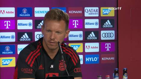 Auf der Pressekonferenz von Fußball-Bundesligist Bayern München schwärmt Trainer Julian Nagelsmann von seinem Spieler Kingsley Coman.