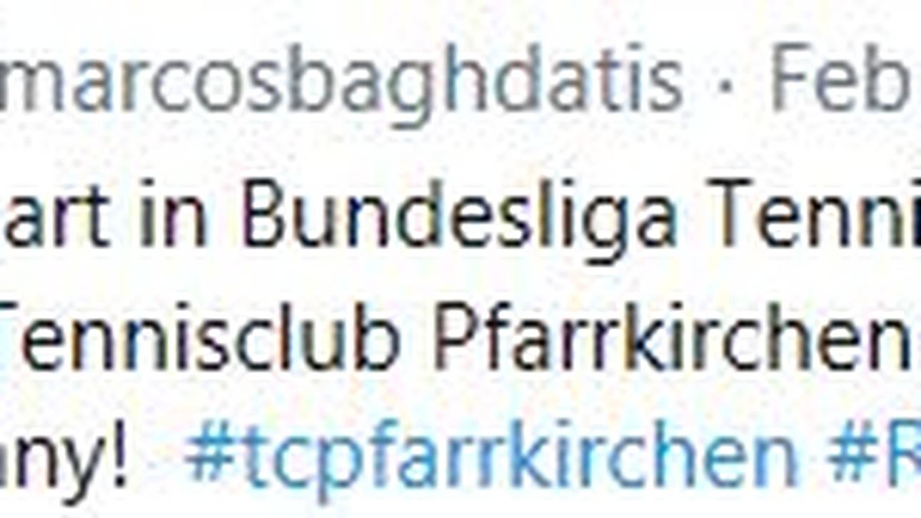 Marcos Baghdatis ist heiß auf seine Spiele für Pfarrkirchen