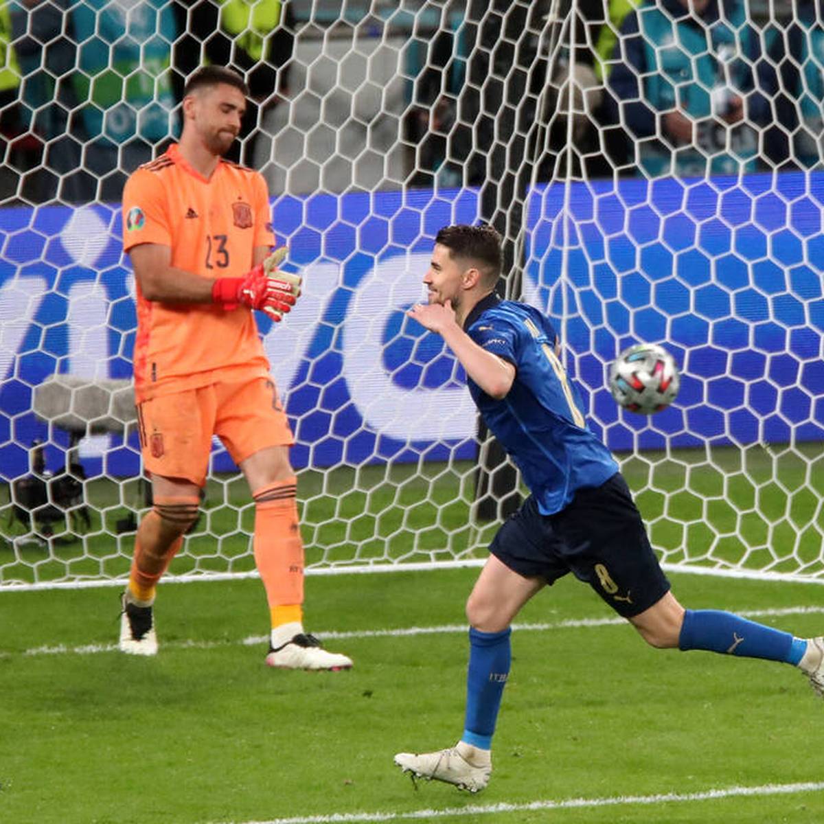 I/De Italien Fussball . Em 2021 Italien Spanien 4 2 I E Morata Scheitert Jorginho Sichert Finale