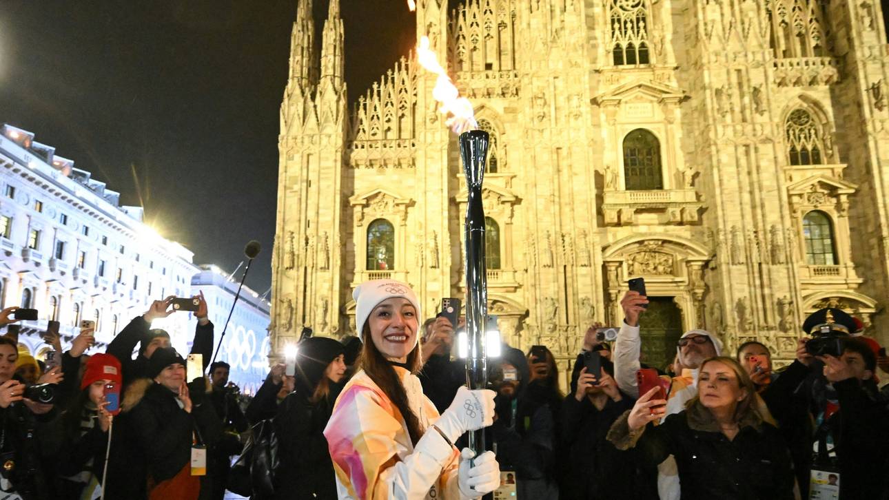 Olympische Flamme jetzt in Mailand