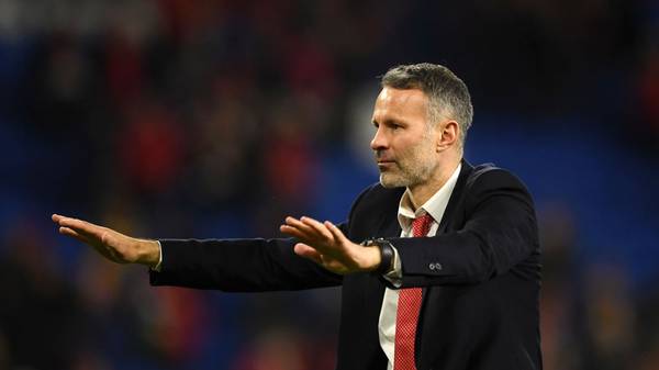CARDIFF, WALES - NOVEMBER 19: Ryan Giggs, Head Coach of Wales shows his appreciation to the fans after the UEFA Euro 2020 qualifier between Wales and Hungary so at Cardiff City Stadium on November 19, 2019 in Cardiff, Wales. (Photo by Harry Trump/Getty Images)