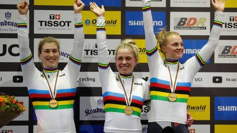 Die deutschen Teamsprinterinnen holten bei der Bahnrad-WM Gold