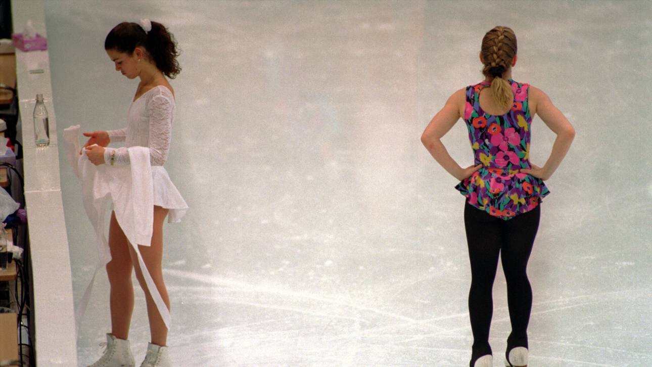 Das gemeinsame Training von Kerrigan (l.) und Harding vor Olympia 1994 wurde zum riesigen Medienereignis