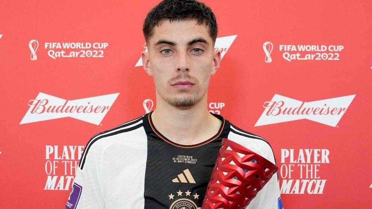 Kai Havertz bei seiner Auszeichnung zum Spieler des Spiels gegen Costa Rica