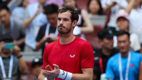 BEIJING, CHINA - OCTOBER 02:  Andy Murray of Great Britain celebrates after defeating Cameron Norrie of Great Britain during the Men's singles 2 round of 2019 China Open at the China National Tennis Center on October 2, 2019 in Beijing, China.  (Photo by Lintao Zhang/Getty Images)