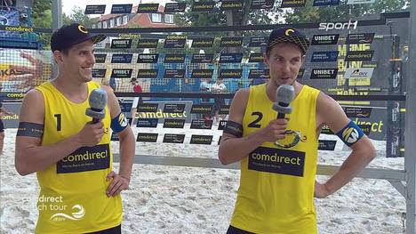 Poniwaz/Poniwaz siegen im Zwillingsduell gegen Ingrosso/Ingrosso. Nach dem Match geben sich die Deutschen Meister gewohnt humorig.