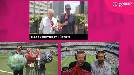 Zum 59. Geburtstag von Jürgen Klopp singt die Magenta-Crew ein launiges Ständchen. Das Geburtstagskind berichtet derweil von einem besonderen Tag mit einer deutschen Legende. 