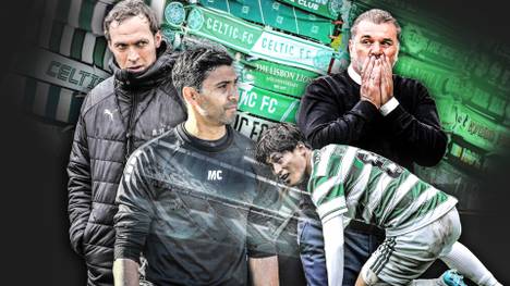 Andreas Hinkel (l.) und Marvin Compper (2.v.l.) sprechen über die Schwierigkeiten von Celtic Glasgow