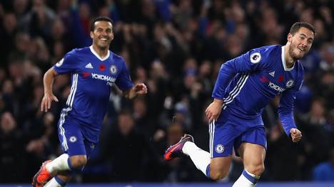 Eden Hazard bejubelt seinen Treffer gegen Everton