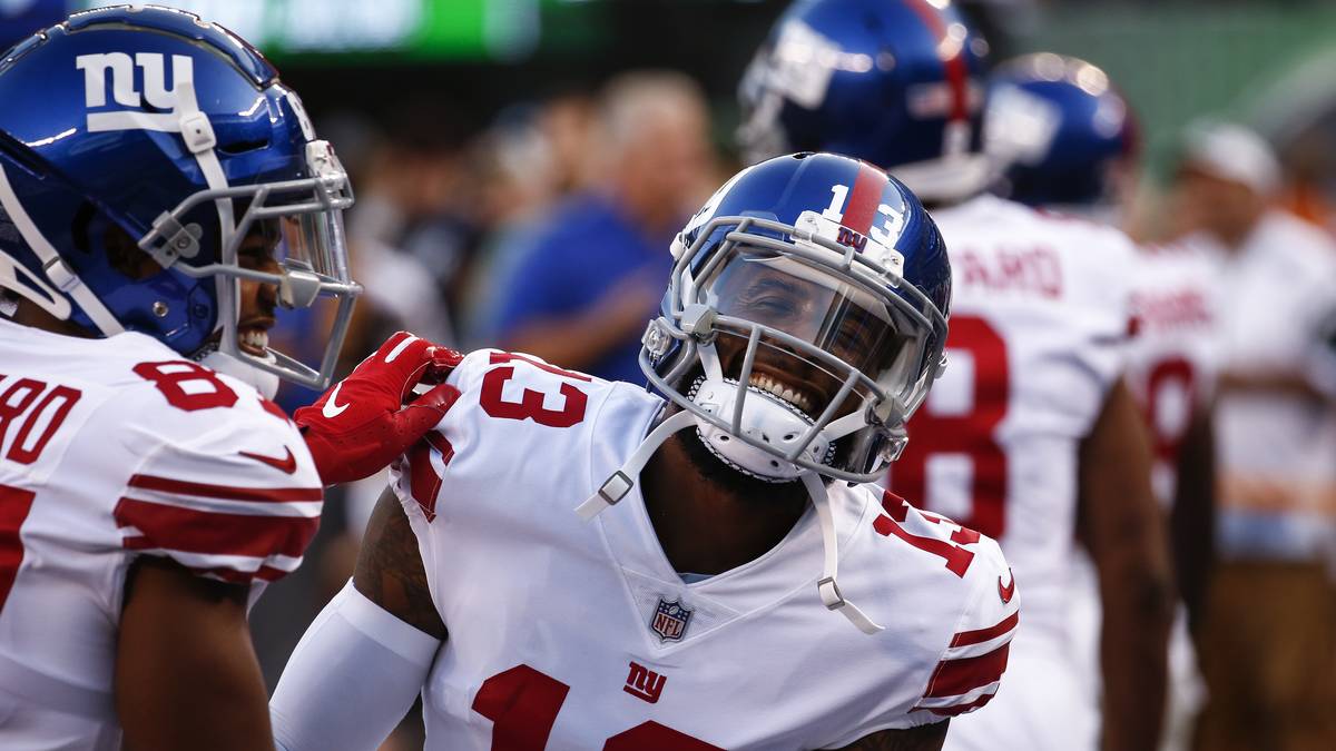 Odell Beckham hat gut lachen: Sein neuer Fünfjahresvertrag bei den New York Giants über rund 95 Millionen US-Dollar macht den exzentrischen Superstar zum bestbezahlten Wide Receiver der NFL